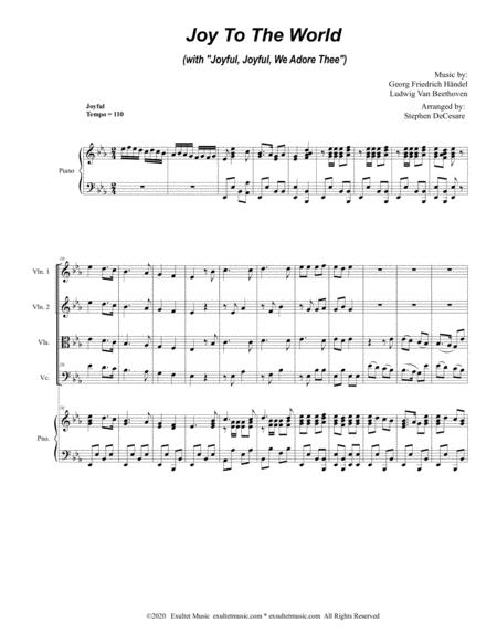 Joy To The World With Joyful Joyful We Adore Thee For String Quartet And Piano Page 2