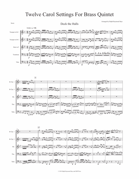 Joyful Christmas Twelve Carol Settings For Brass Quintet Page 2