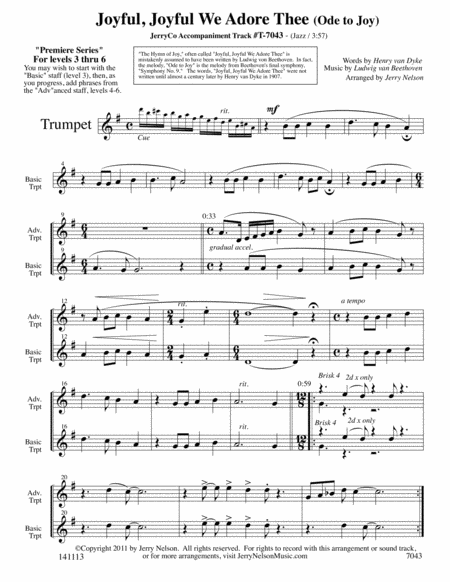 Joyful Joyful We Adore Thee Arrangements Level 3 6 For Trumpet Written Acc Hymn Page 2