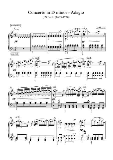 Js Bach Adagio Bwv 974 For Piano Page 2