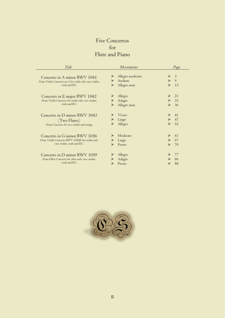 Js Bach Flute And Piano Five Concertos Page 2