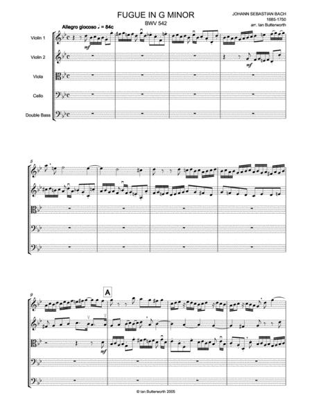 Js Bach Fugue In G Minor Bwv542 For String Orchestra Page 2