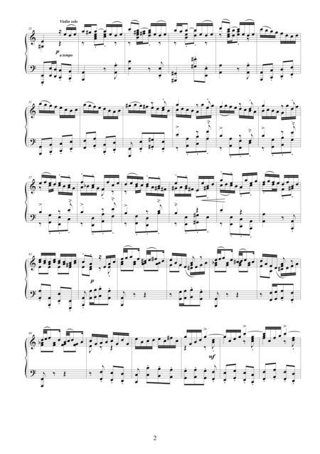 Js Bach Violin Concerto Bwv 1041 1 Allegro Moderato Piano Solo Page 2