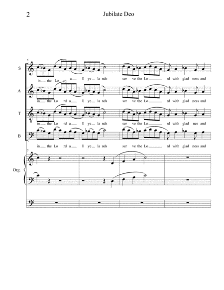Jubilate Deo For Satb Organ Page 2