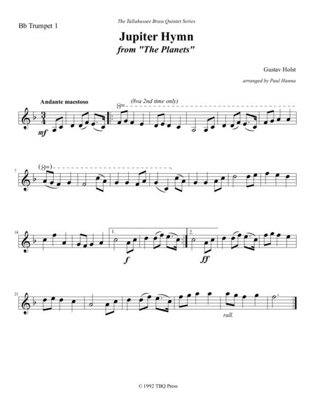Jupiter Hymn I Vow To Thee My Country Page 2