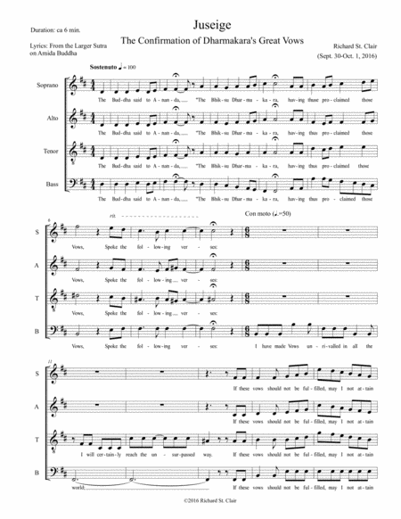 Juseige Dharmakara Confirms His Great Vows A Buddhist Motet For Satb Chorus A Cappella Page 2