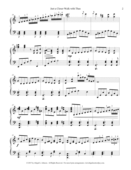 Just A Closer Walk With Thee Early Advanced Piano Solo Page 2