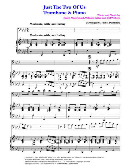 Just The Two Of Us For Trombone And Piano Jazz Pop Version With Improvisation Page 2