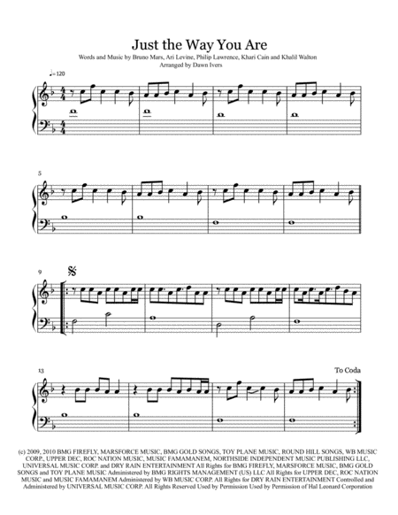 Just The Way You Are Early Intermediate Piano Solo Page 2