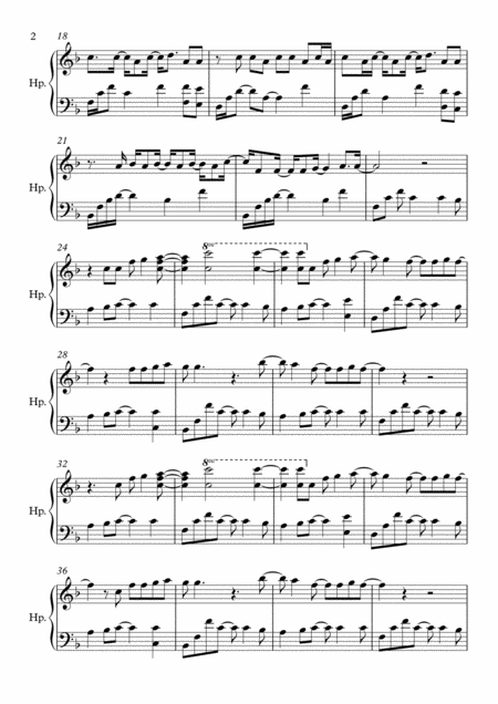 Just The Way You Are Pedal Harp Solo Page 2