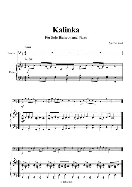 Kalinka For Solo Bassoon And Piano Page 2