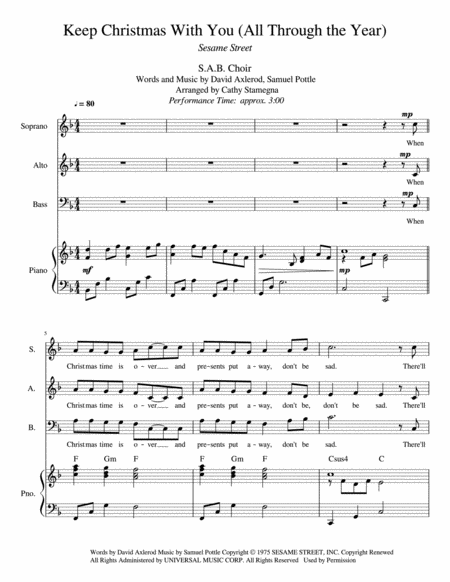 Keep Christmas With You All Through The Year Sab Choir Chords Piano Accompaniment Page 2