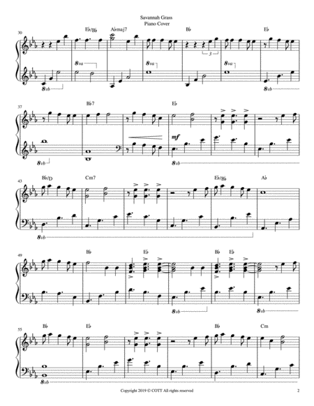 Kes Savannah Grass Piano Cover Page 2