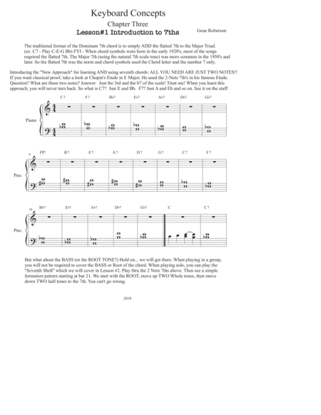 Keyboard Concepts For Playing In A Band Chapter Three 7th Chords Page 2