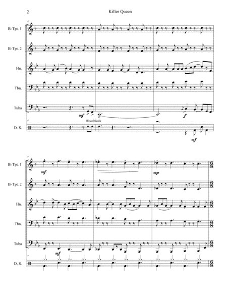 Killer Queen Brass Quintet Page 2