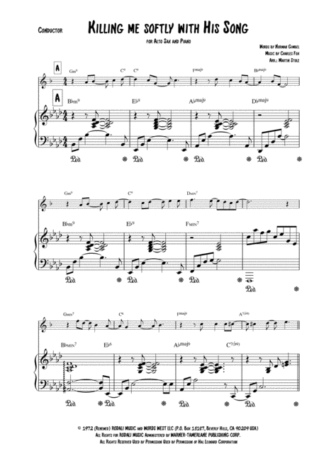 Killing Me Softly With His Song For Alto Saxophone And Piano Page 2