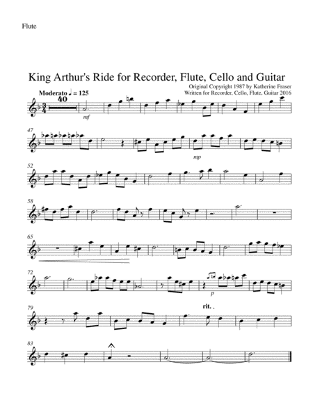 King Arthurs Ride For Recorder Flute Guitar And Two Cellos Small Ensemble Page 2