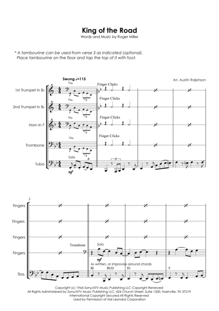 King Of The Road Brass Quintet Page 2