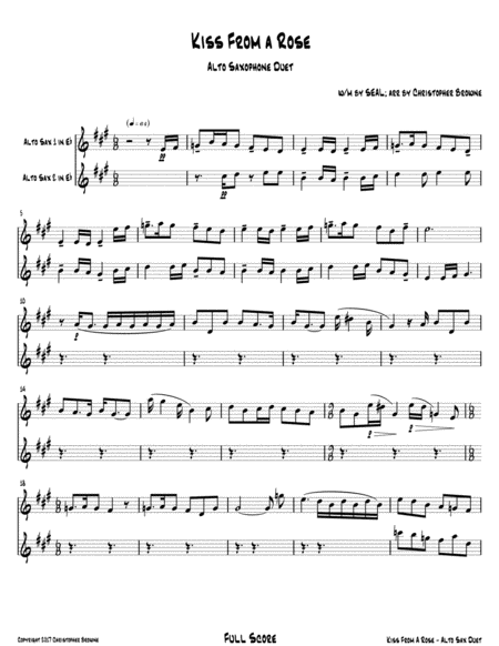 Kiss From A Rose Duet For Alto Saxophone Page 2