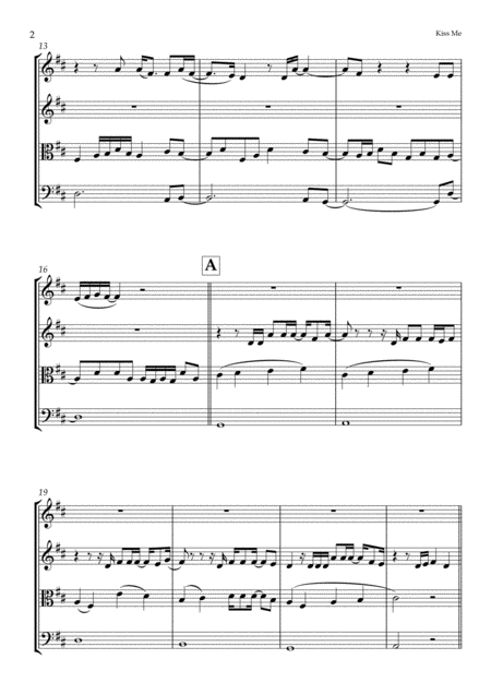 Kiss Me For String Quartet Page 2