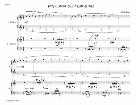 Kitty Catching And Eating Flies For One Piano Four Hands Page 2