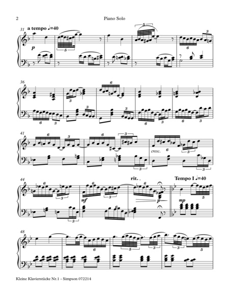 Kleine Klavierstcke Nr 1 In F Major For Piano Solo Page 2