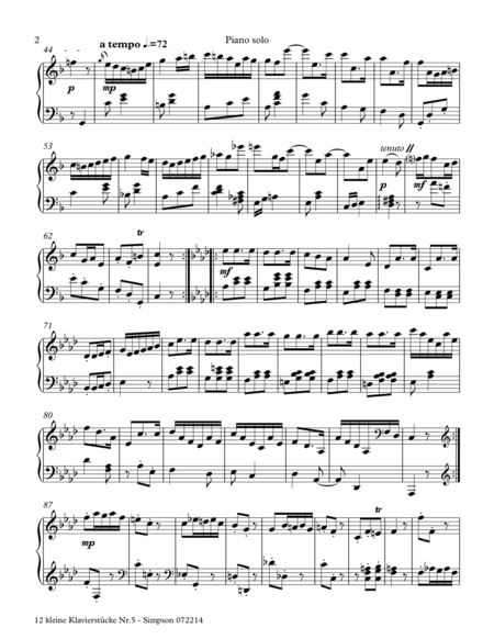 Kleine Klavierstcke Nr 5 In F Major For Piano Solo Page 2