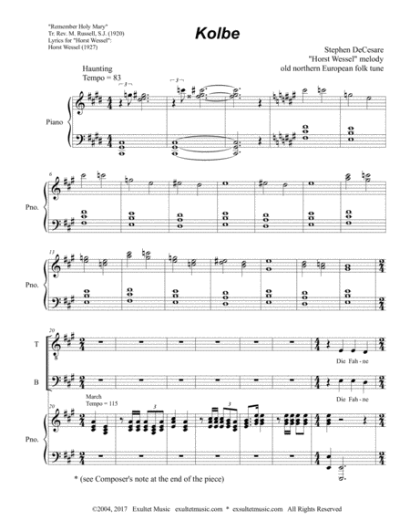 Kolbe Piano Vocal Score Page 2