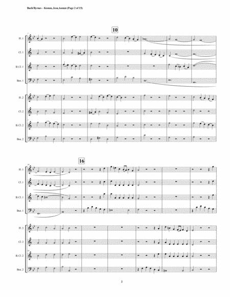 Komm Jesu Komm Motette By Js Bach Double Woodwind Choir Page 2