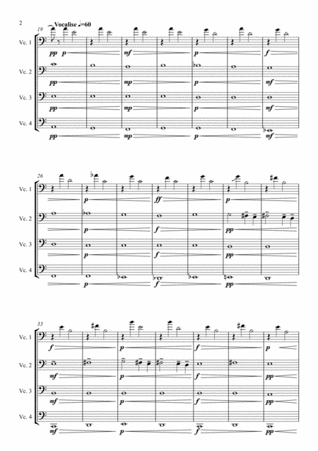 Koral Vocalise For Cello Quartet Page 2