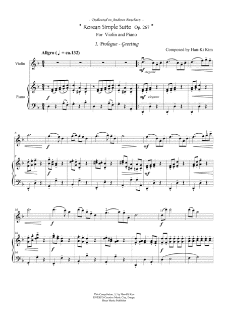 Korean Simple Suite For Violin And Piano Page 2