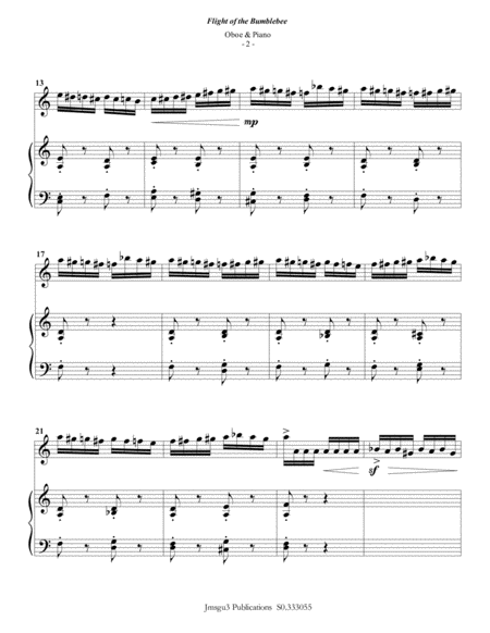 Korsakov Flight Of The Bumblebee For Oboe Piano Page 2