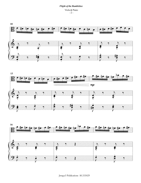 Korsakov Flight Of The Bumblebee For Viola Piano Page 2