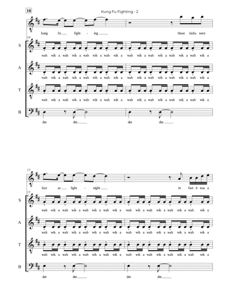Kung Fu Fighting Satb A Cappella Page 2