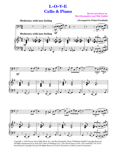 L O V E For Cello And Piano Page 2