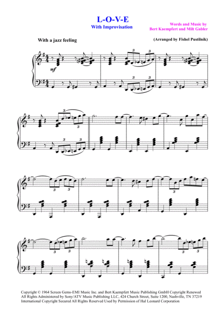 L O V E With Improvisation For Piano Page 2