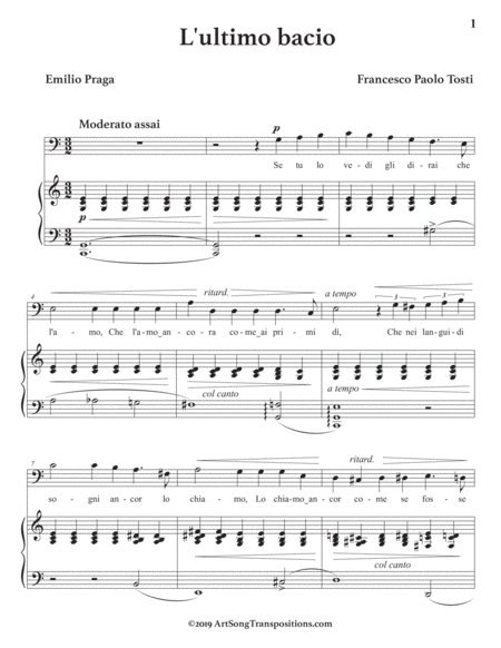 L Ultimo Bacio Transposed To C Major Bass Clef Page 2