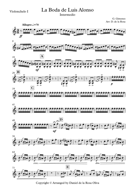 La Boda De Luis Alonso G Gimenez For Cello Quartet Parts Page 2