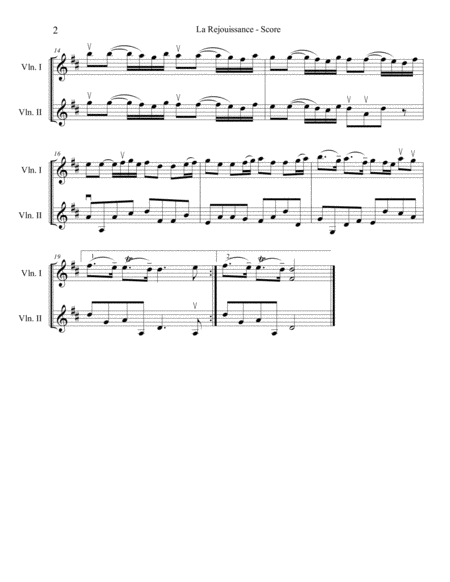 La Rejouissance For Two Violins Page 2