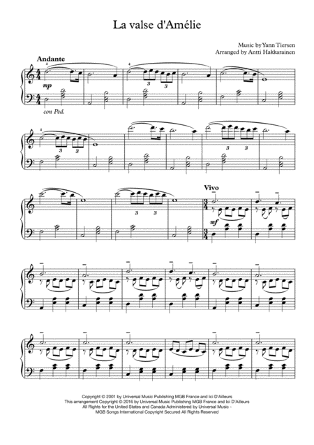 La Valse D Amelie Piano Page 2