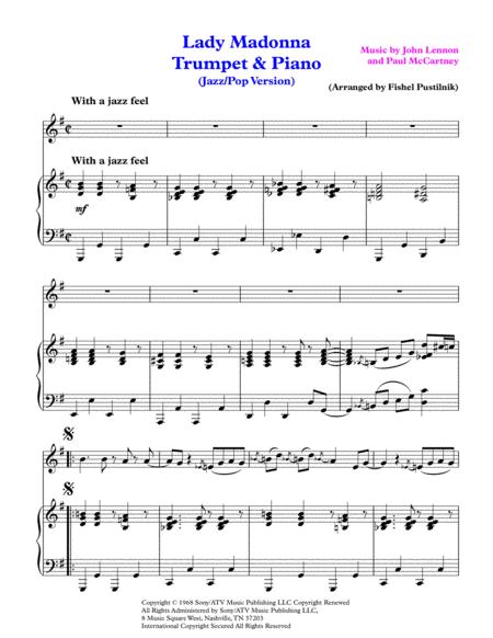 Lady Madonna Jazz Pop Version For Trumpet And Piano Video Page 2