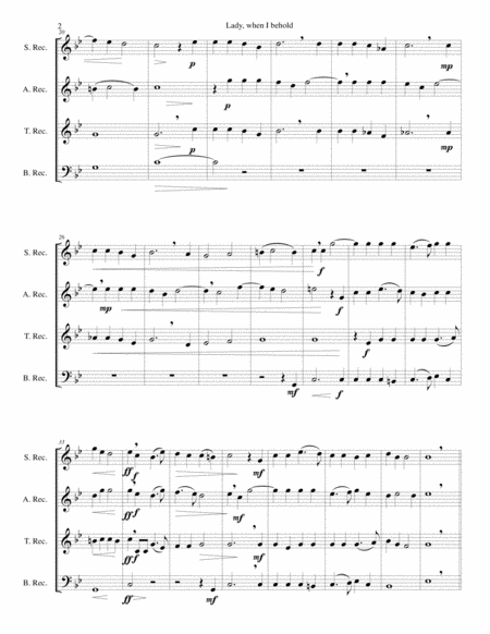 Lady When I Behold Arranged For Recorder Quartet Page 2