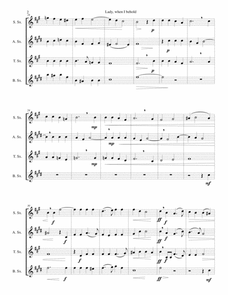 Lady When I Behold Arranged For Saxophone Quartet Page 2