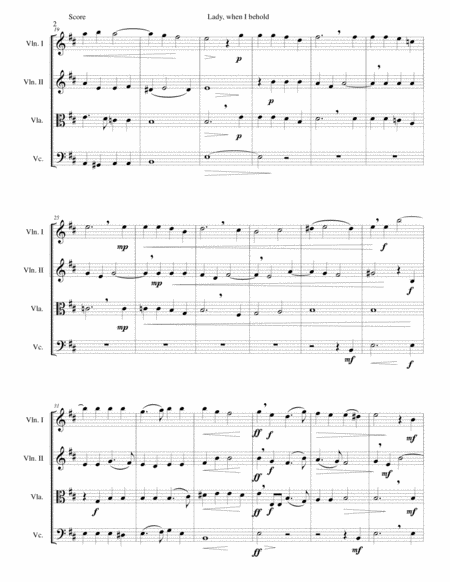 Lady When I Behold Arranged For String Quartet Page 2