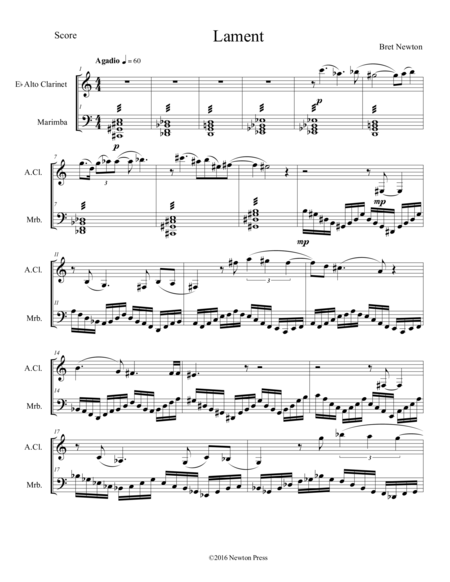 Lament For Alto Clarinet And Marimba Page 2