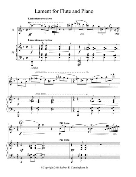 Lament For Flute And Piano Page 2