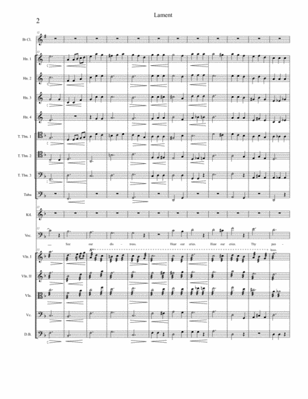 Lament For Tenor Vocal And Orchestra Page 2