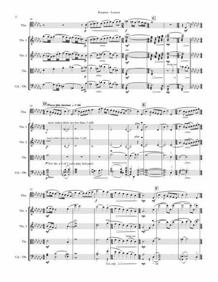 Lament For Trombone And String Orchestra Page 2