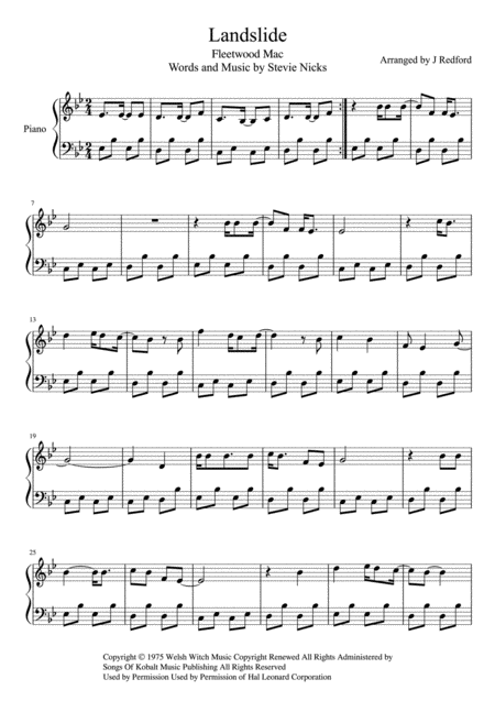 Landslide Piano Solo Page 2