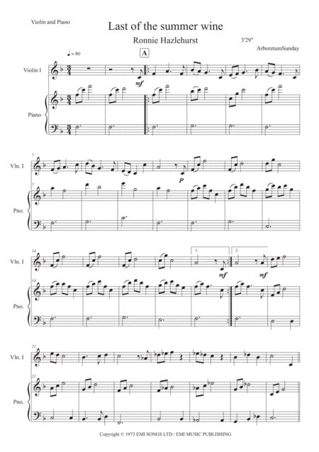 Last Of The Summer Wine For Violin And Piano Page 2